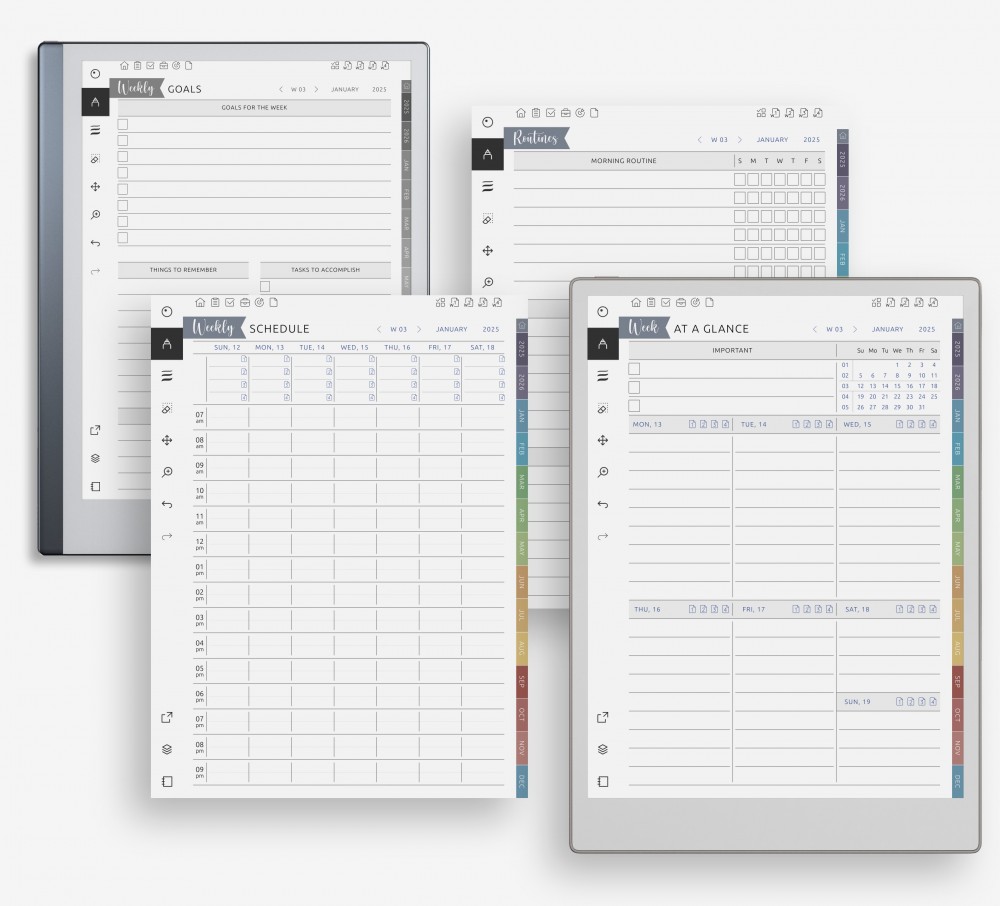 Weekly Pages Crafted for Shop Success Template for reMarkable