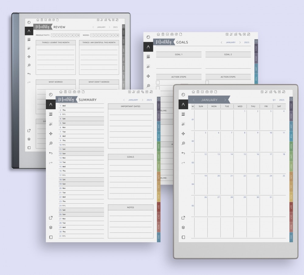 Monthly Growth Pages for Shop Owners Template for reMarkable