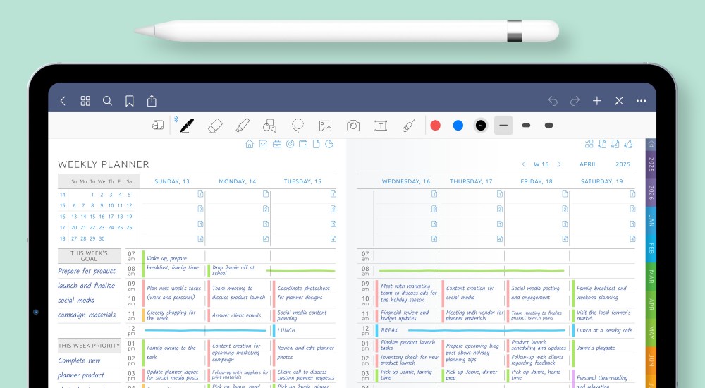 Amazing Digital Weekly Planner