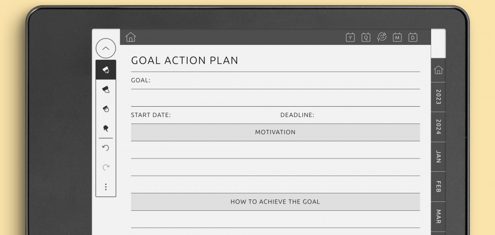 Kindle Scribe Goal Planner