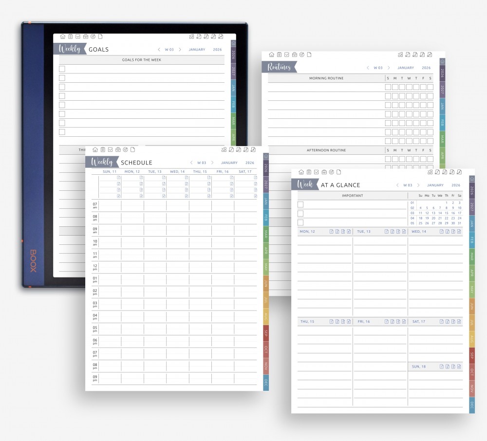 Weekly Planning for Shops Template for Boox Note