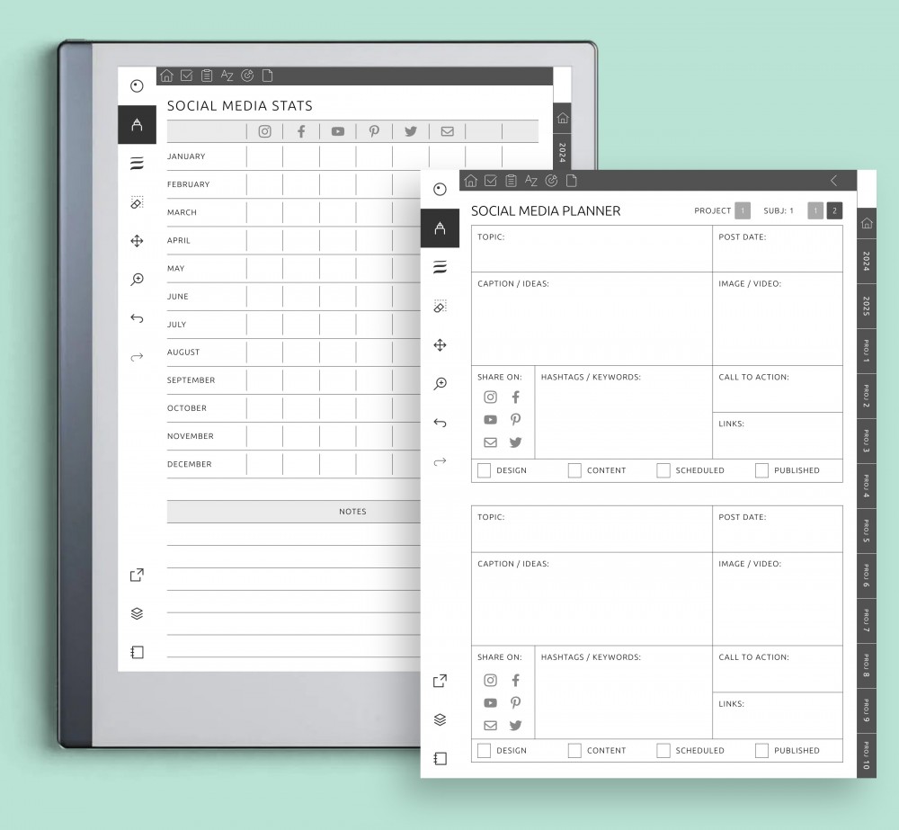 Organize Your Social Media Presence with Ease Template for reMarkable