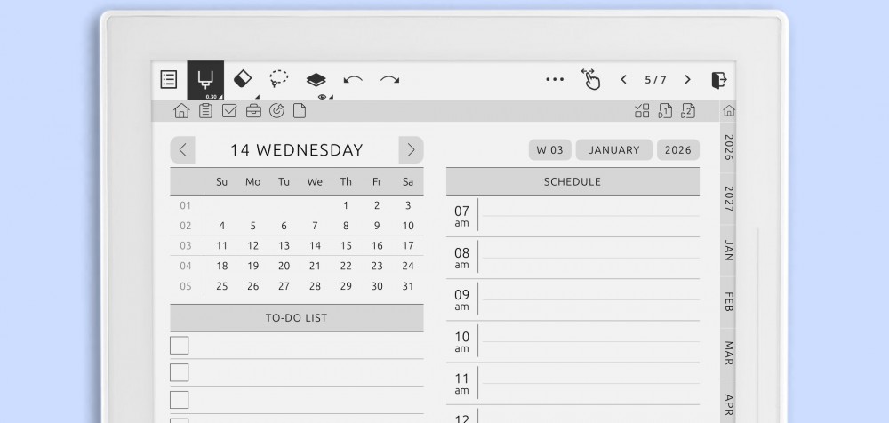 Digital Shop Planner for Supernote Templates