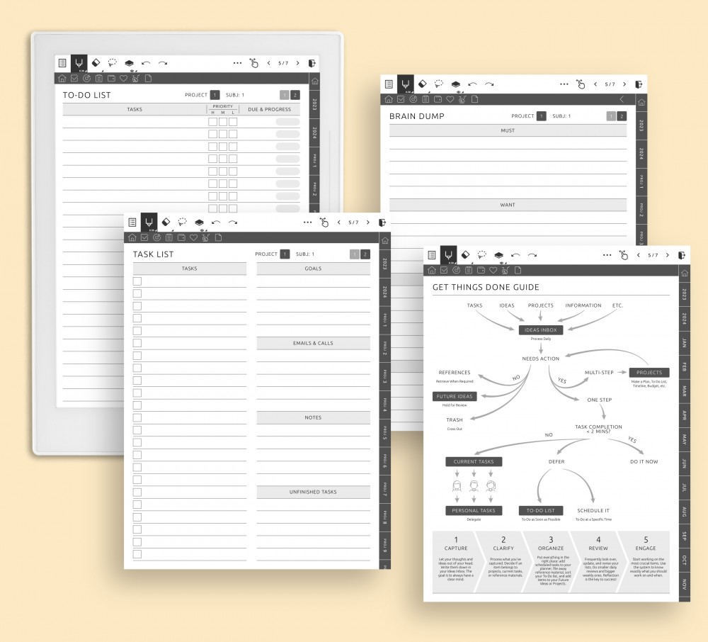 Master Your Productivity: Stay in Control of Your Tasks for Supernote Planner Master Your Productivity: Stay in Control of Your Tasks Template for Supernote