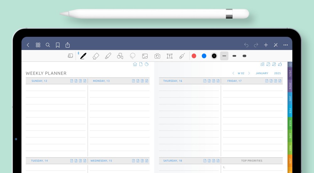 Weekly Planner for iPad and Android