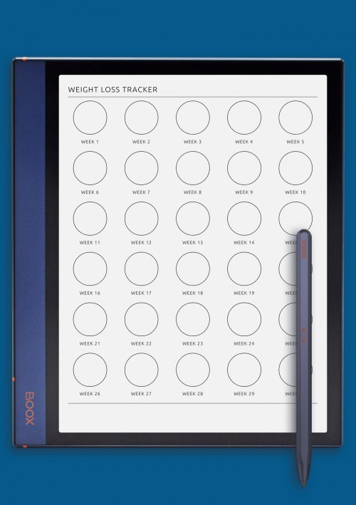 30-Week Weight Loss Tracker template for BOOX Note