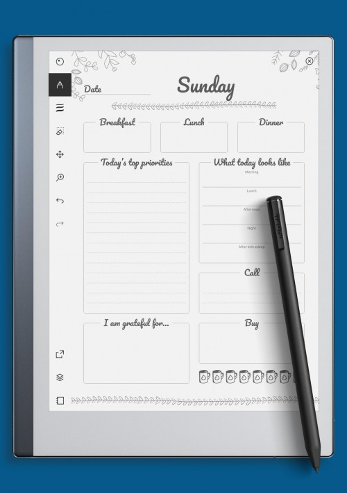 reMarkable 7 Days Weekly Template