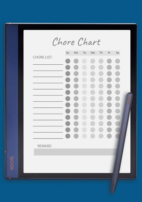Weekly Chore Chart Template for BOOX Note