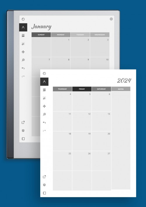 reMarkable Colorful monthly calendar