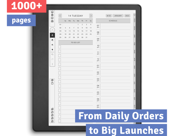 Customizable Kindle Scribe Digital Shop Planner